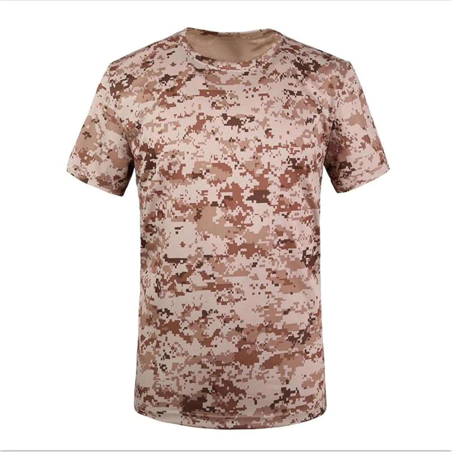Mens Camo Compression Shirt Short Sleeve Quick Dry Lighweight Athletic Workout T-Shirt Crewneck Sports Tee Base-Layer
