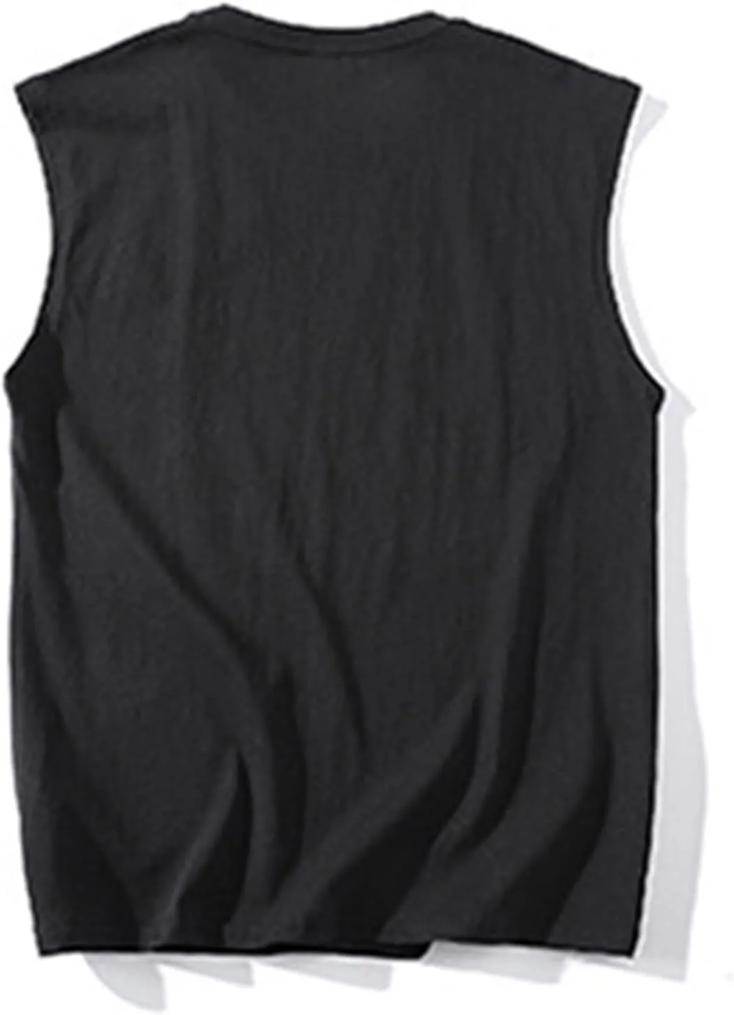 Mens Casual Tank Top Basic Cotton Comfortable Round Neck Solid Color Tank Tops Breathable Quick Dry Workout Tee