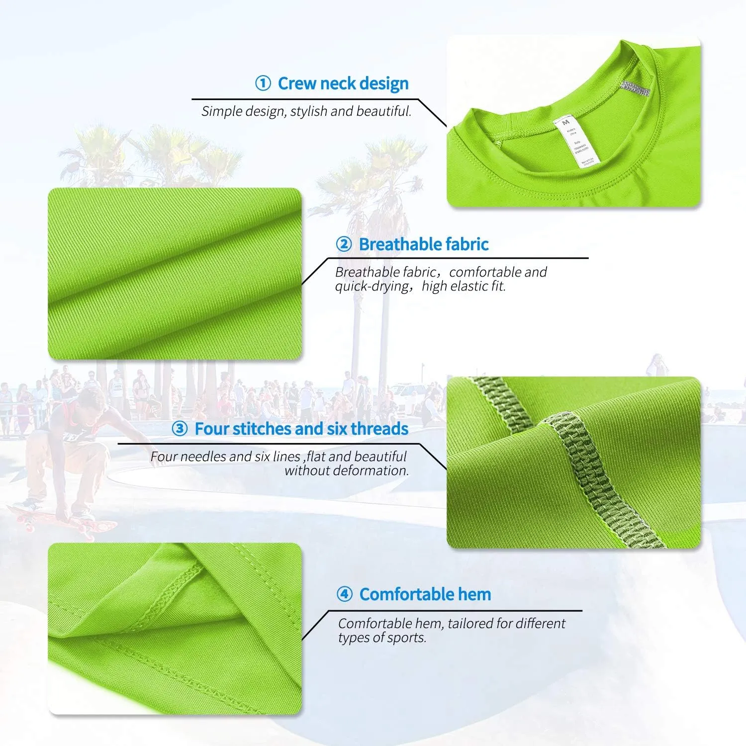 Men's Compression Shirts Long Sleeve Athletic T-Shirts Workout Running Tops Quick Dry Baselayer Undershirts for Football