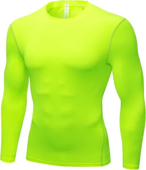 Men's Compression Shirts Long Sleeve Athletic T-Shirts Workout Running Tops Quick Dry Baselayer Undershirts for Football