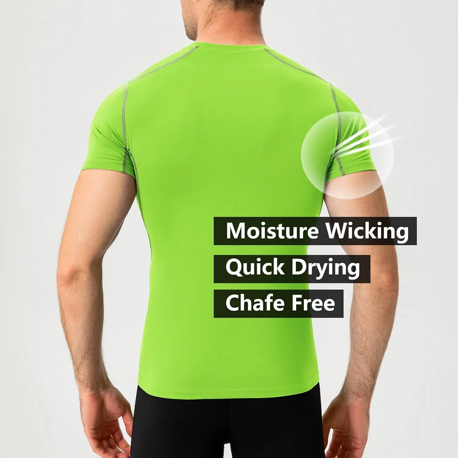 Mens Compression Shirts Short Sleeve Athletic Compression Tops Dry Fit Running T-Shirt Sports Base Layer Undershirts