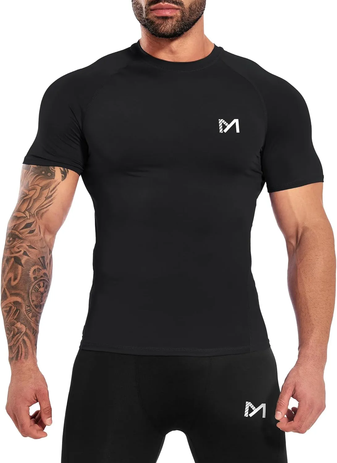 Mens Compression Shirts Short Sleeve Workout Shirt, Quick Dry Top Baselayer Athletic Shapewear Undershirts for Men