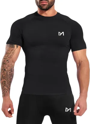 Mens Compression Shirts Short Sleeve Workout Shirt, Quick Dry Top Baselayer Athletic Shapewear Undershirts for Men