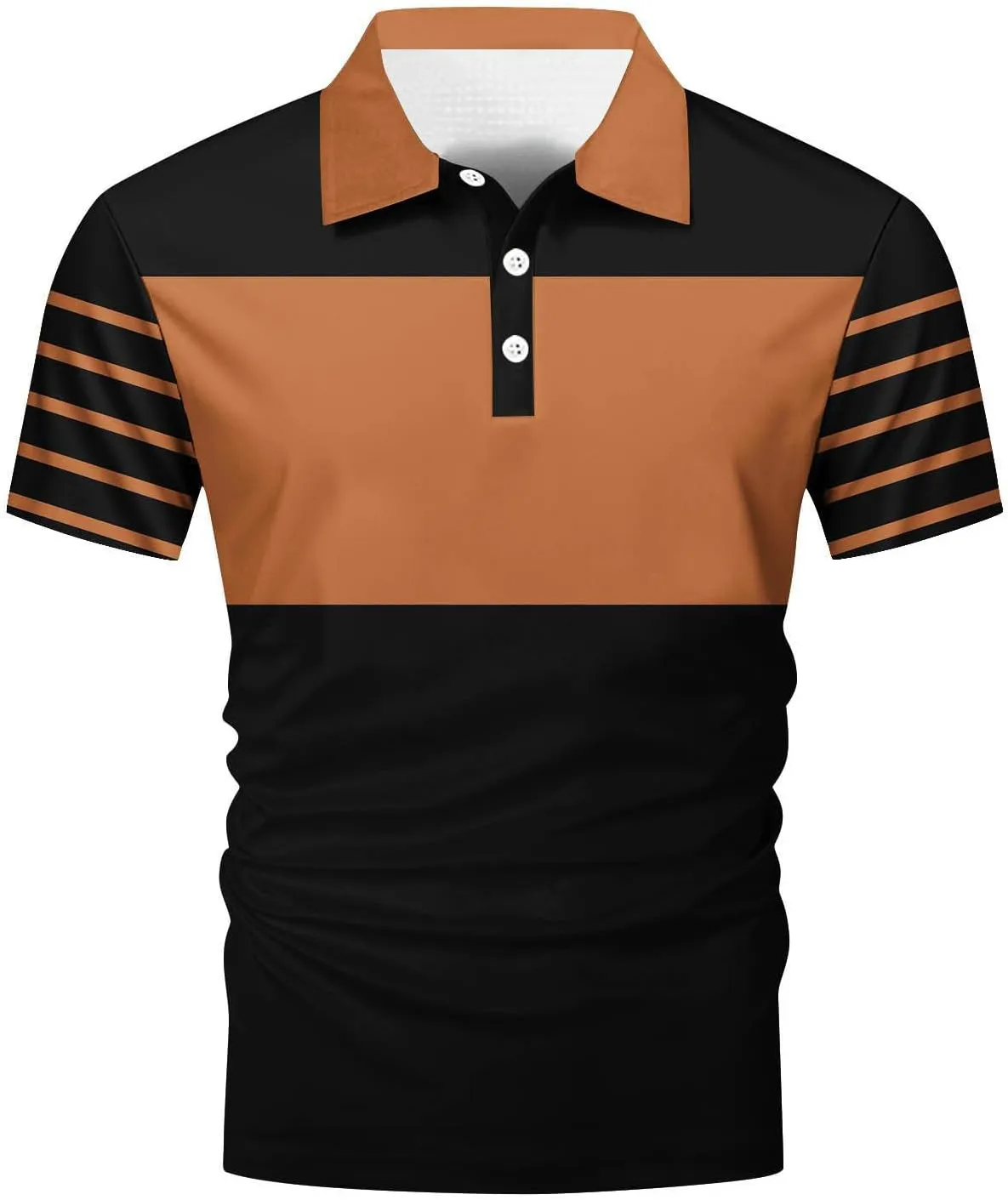 Mens Golf Shirts Quick Dry Short Sleeve Shirt 1/4 Button Down Shirts Lapel Casual T Shirt Moisture Wicking T-Shirt