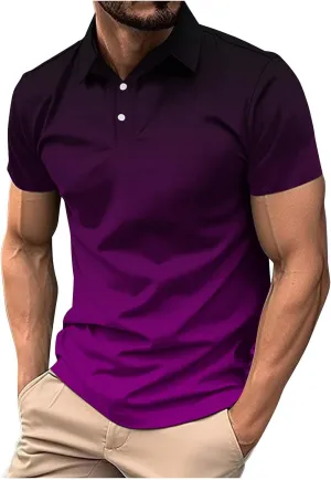 Mens Golf Shirts Quick Dry Short Sleeve Shirt 1/4 Button Down Shirts Lapel Casual T Shirt Moisture Wicking T-Shirt