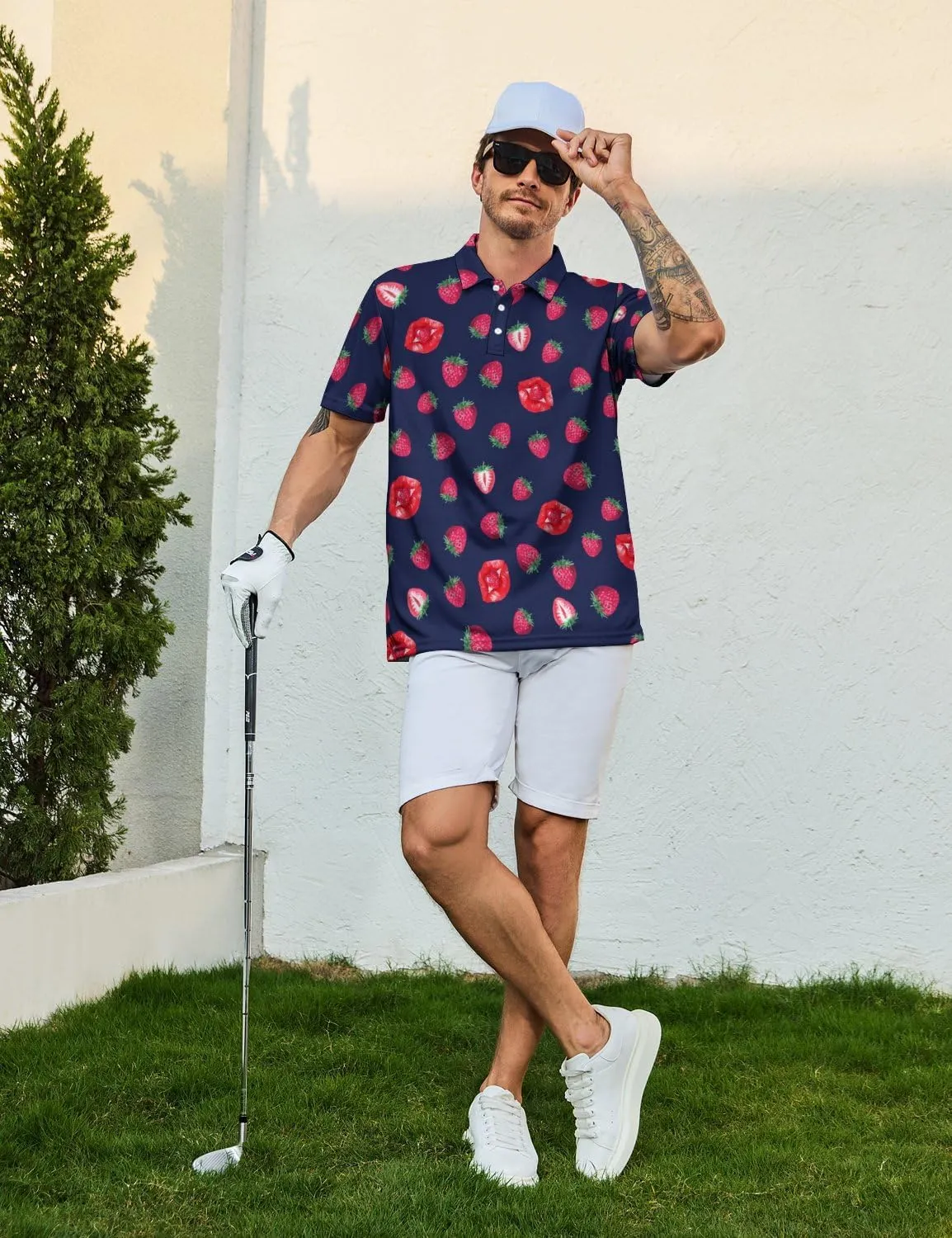 Men's Golf Shirts Short Sleeve Polo Shirts for Men Performance Moisture Wicking Dry Fit Golf Polo Shirts