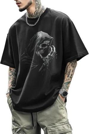 Mens Graphic T-Shirts 90s Rock Summer Big and Tall Workout Breathable Quick Dry Short Sleeve 100% Cotton Tee Shirts