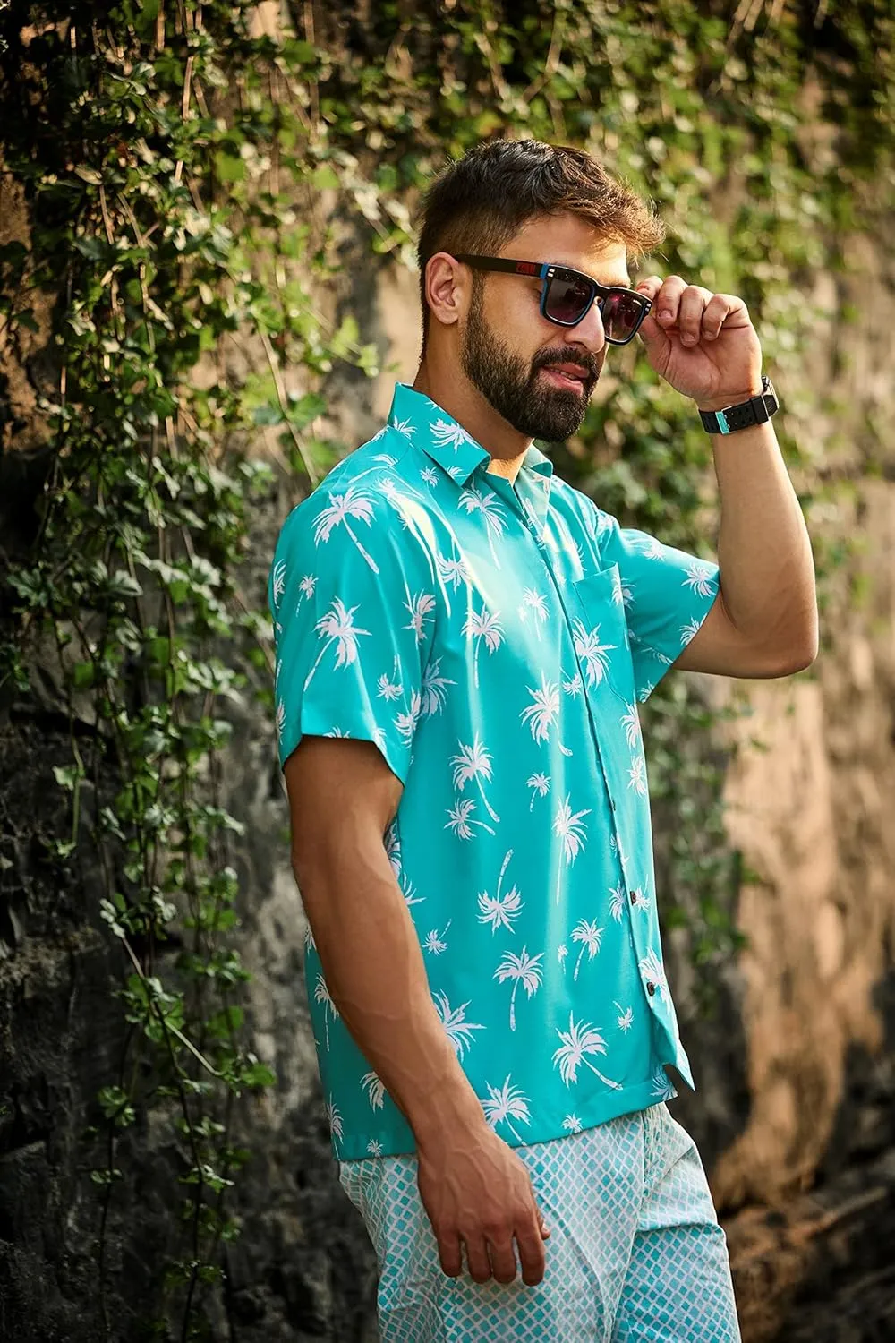 Men's Hawaiian Shirt Short Sleeve Summer Button Down Beach Dress Aloha Shirts