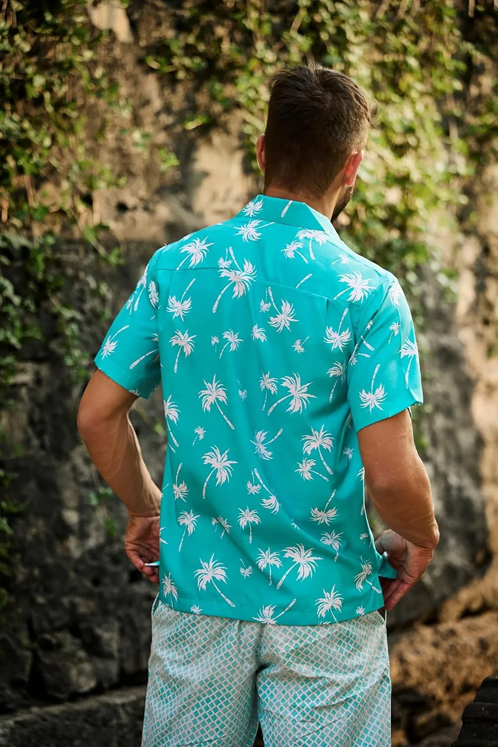 Men's Hawaiian Shirt Short Sleeve Summer Button Down Beach Dress Aloha Shirts