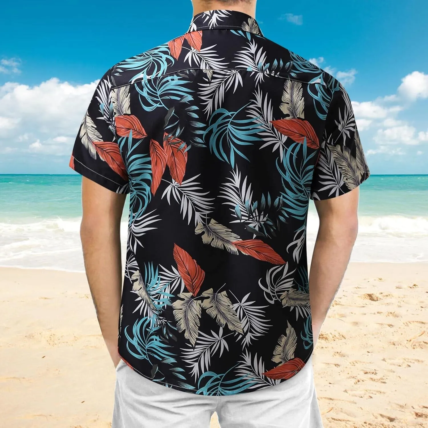 Men's Hawaiian Shirts Casual Button Down Shirts Tropical Beach Resort Short Sleeve