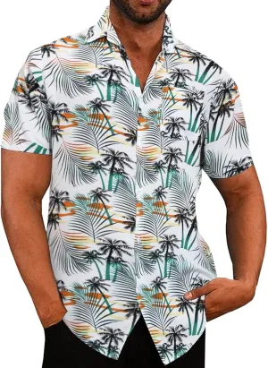 Men's Hawaiian Shirts Casual Button Down Shirts Tropical Beach Resort Short Sleeve