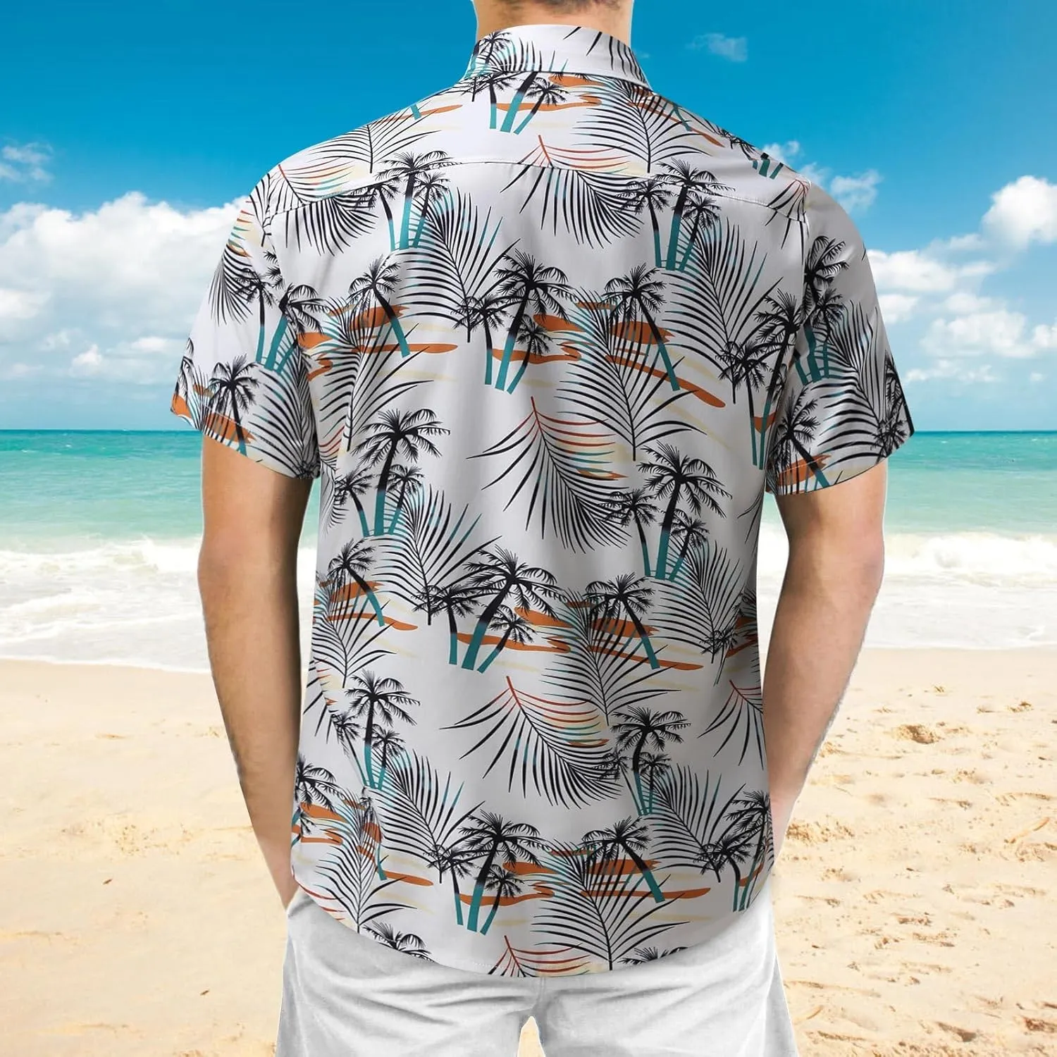 Men's Hawaiian Shirts Casual Button Down Shirts Tropical Beach Resort Short Sleeve