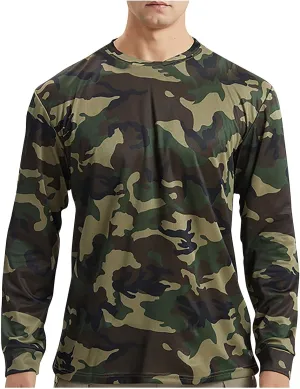 Men'S Long Sleeve Sun Protection Shirts Lightweight Hunting Shirt Quick Dry Fishing Hoodie Summer Camouflage Shirts