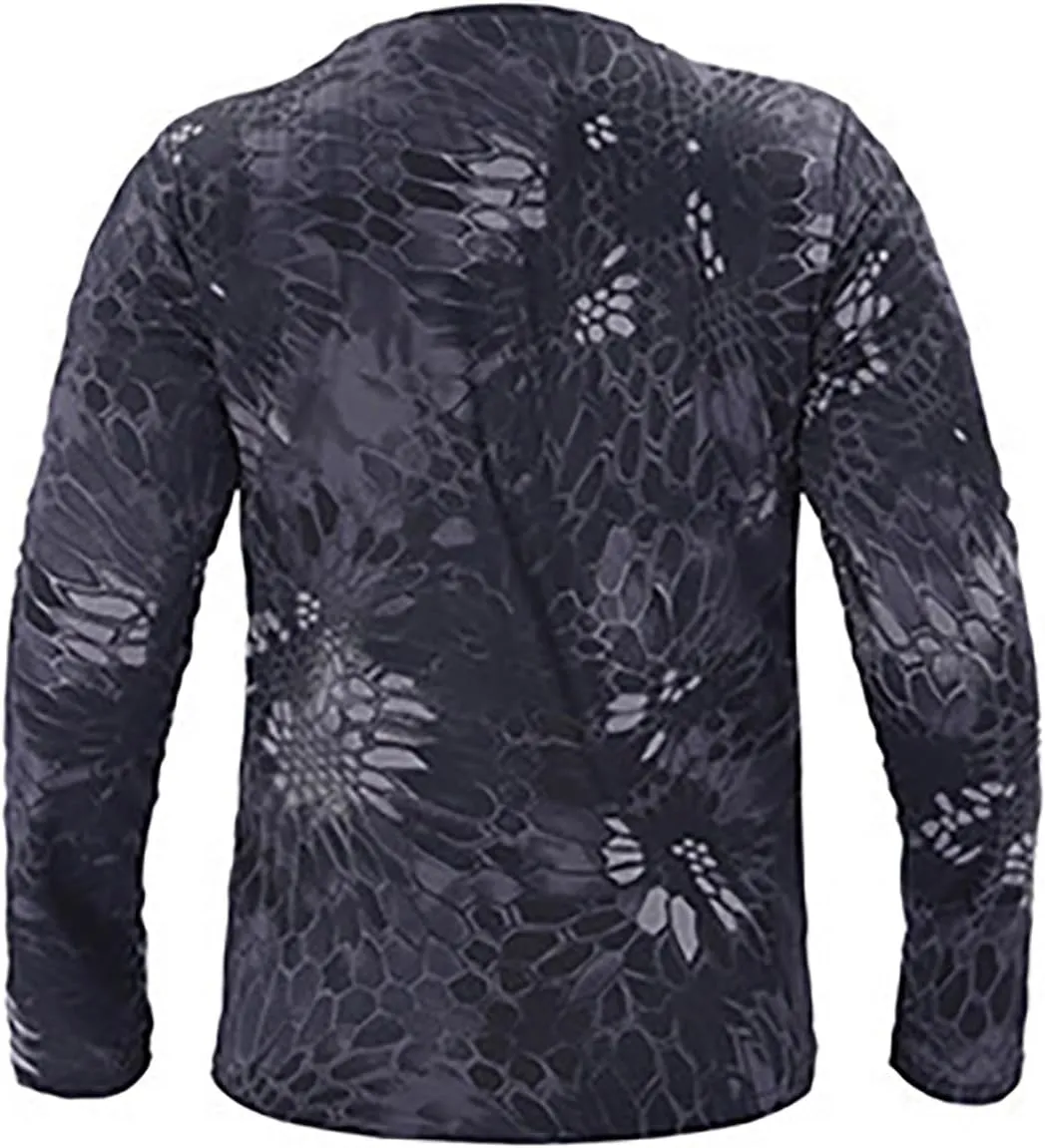 Men'S Long Sleeve Sun Protection Shirts Lightweight Hunting Shirt Quick Dry Fishing Hoodie Summer Camouflage Shirts