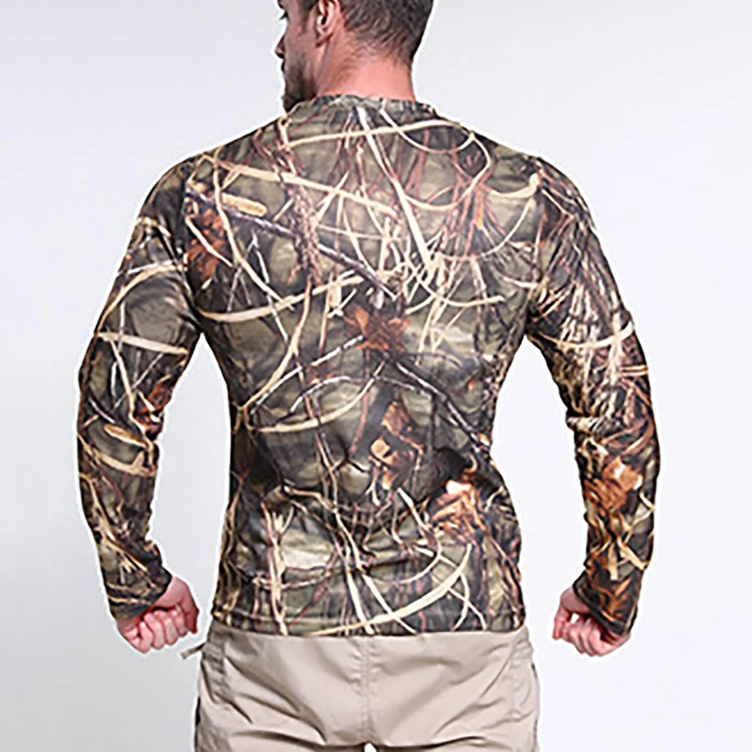 Men'S Long Sleeve Sun Protection Shirts Lightweight Hunting Shirt Quick Dry Fishing Hoodie Summer Camouflage Shirts