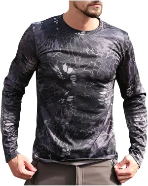 Men'S Long Sleeve Sun Protection Shirts Lightweight Hunting Shirt Quick Dry Fishing Hoodie Summer Camouflage Shirts