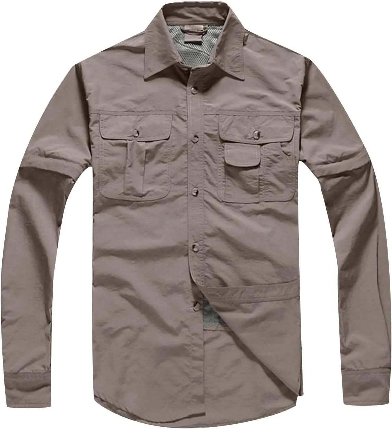 Men's Long Sleeve Work Shirts Breathable Quick Dry Ripstop Military Tactical Shirt Outdoor Casual Button Down Hiking Shirt