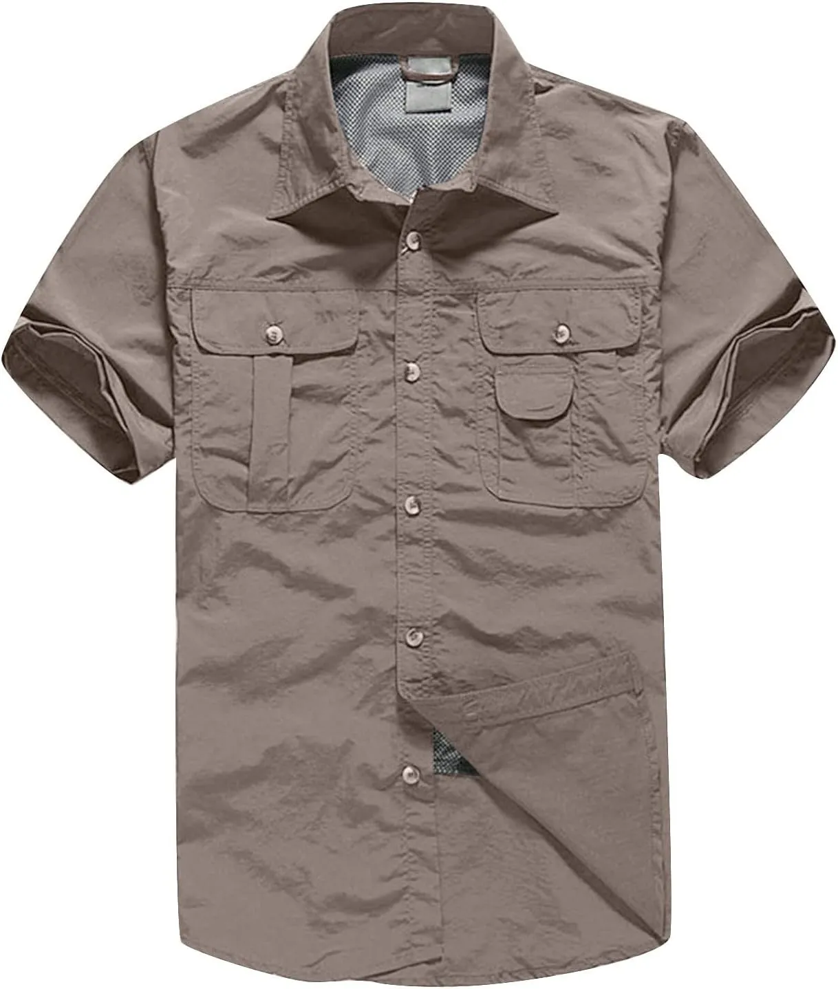 Men's Long Sleeve Work Shirts Breathable Quick Dry Ripstop Military Tactical Shirt Outdoor Casual Button Down Hiking Shirt