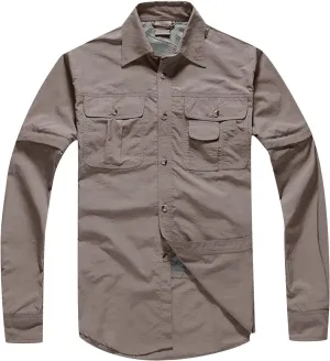 Men's Long Sleeve Work Shirts Breathable Quick Dry Ripstop Military Tactical Shirt Outdoor Casual Button Down Hiking Shirt