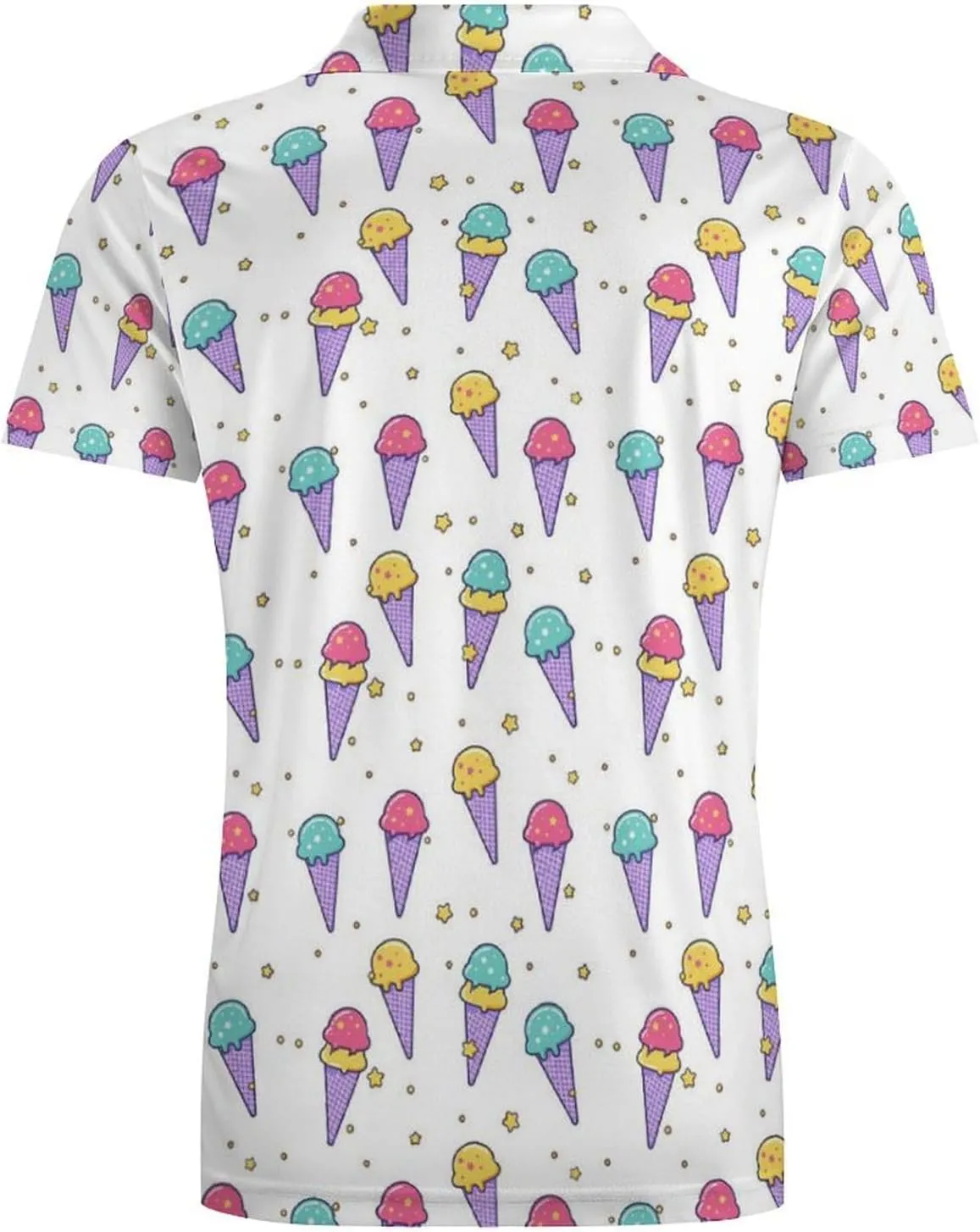 Mens Polo Shirts Quick-Dry Moisture Wicking Athletic Short Sleeve Print Golf Shirt