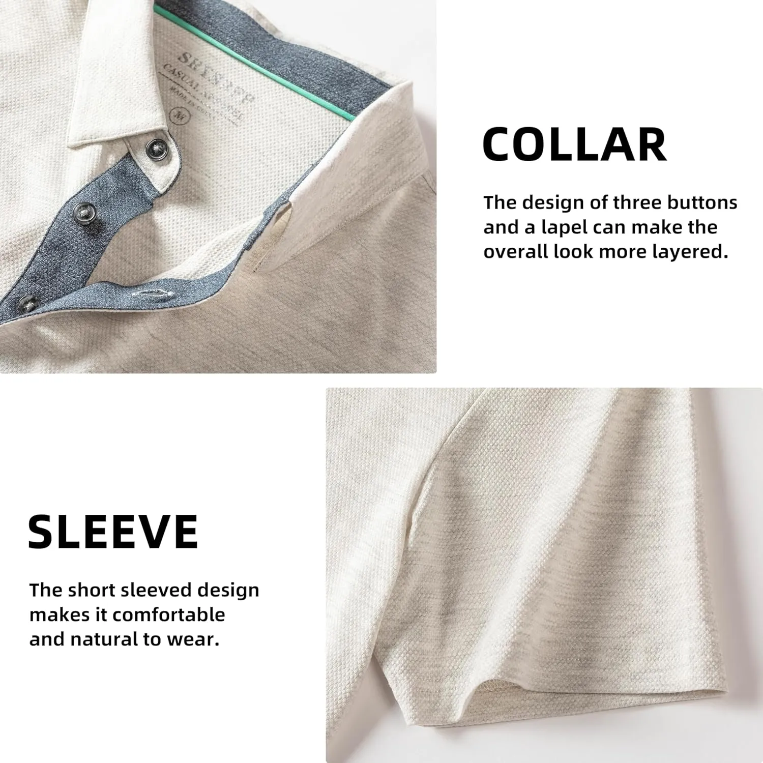 Men's Polo Shirts Short Sleeve Cotton Blend Moisture Wicking Dry Fit Performance Collared Golf Shirts for Men