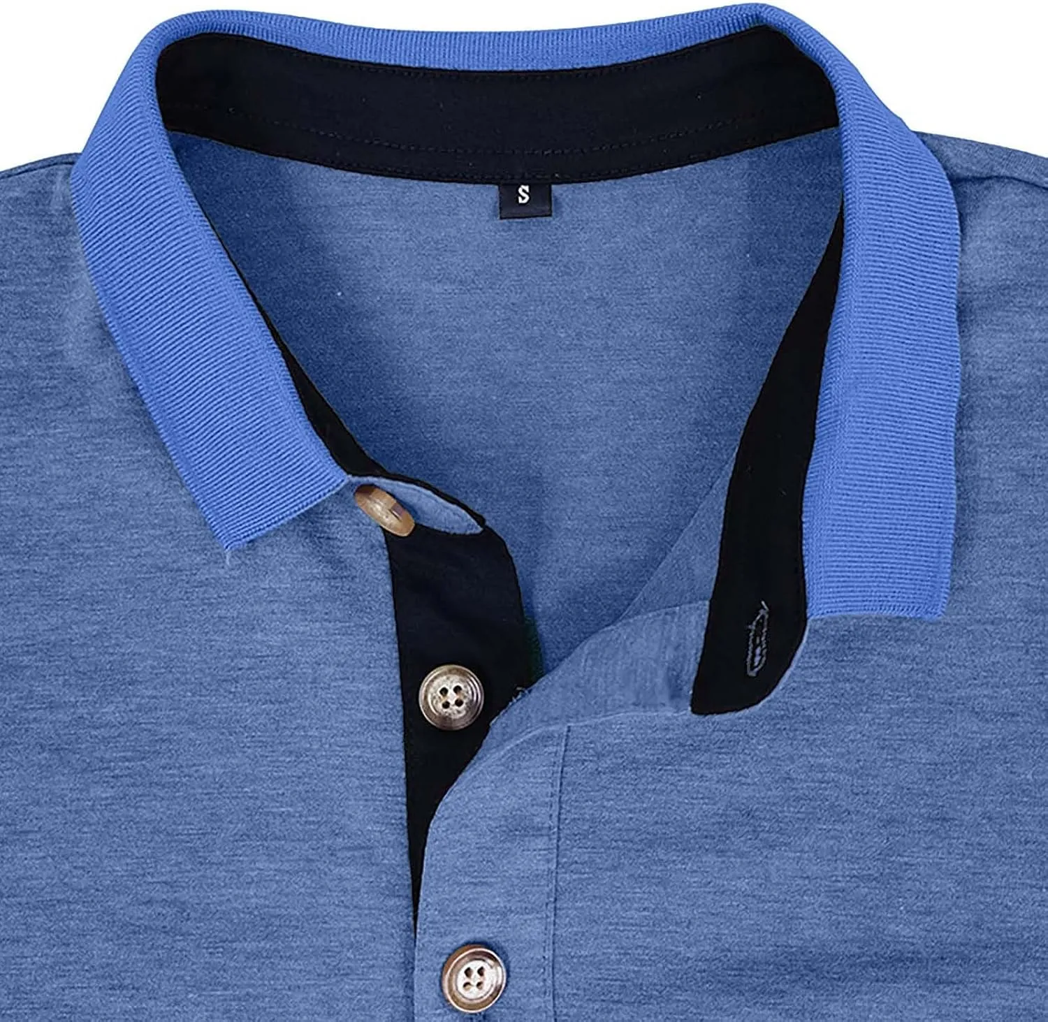 Men's Polo Shirts Summer Short Sleeve Casual 3 Button T-Shirts Classic Basic Golf Work Tees Tops with Pocket