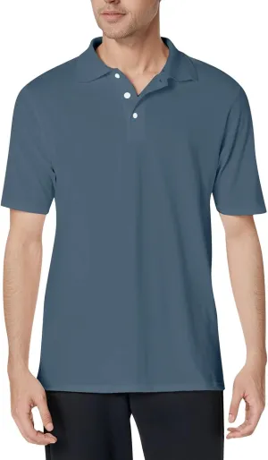 Men's Polo Shirts Summer Short Sleeve Casual 3 Button T-Shirts Classic Basic Golf Work Tees Tops with Pocket