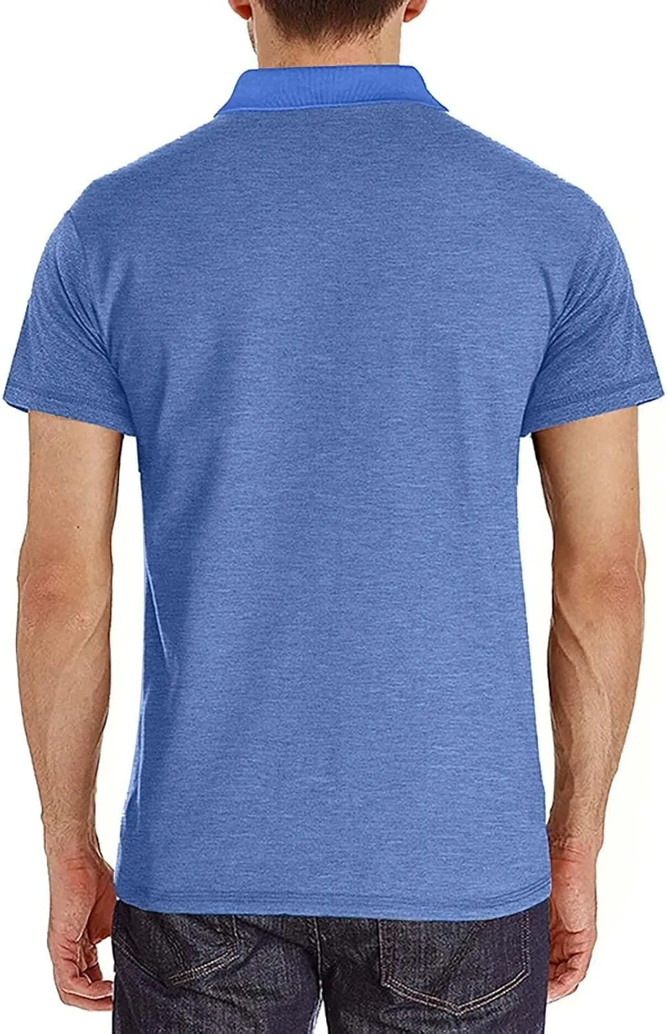 Men's Polo Shirts Summer Short Sleeve Casual 3 Button T-Shirts Classic Basic Golf Work Tees Tops with Pocket