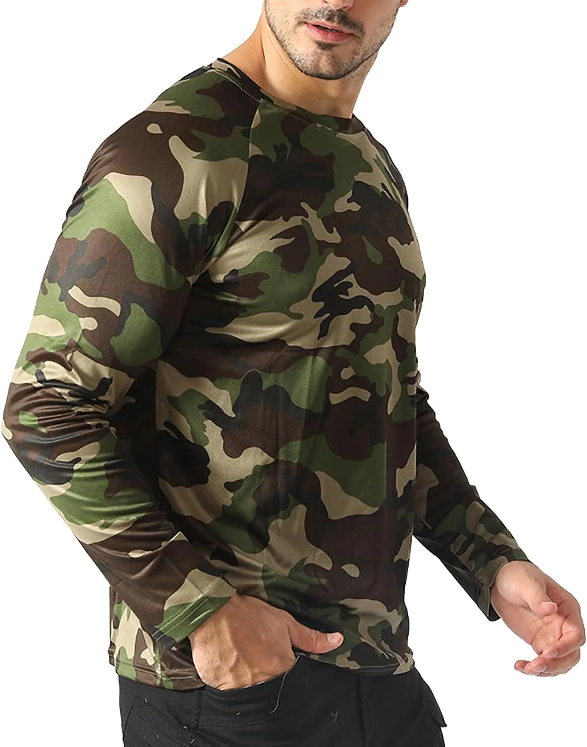 Men's Quick Dry Long Sleeve Shirts for Men Moisture Wicking Athletic Cycling Jersey Tactical T-Shirts
