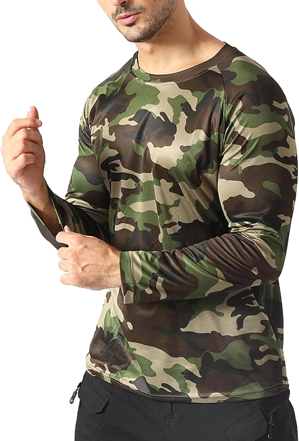 Men's Quick Dry Long Sleeve Shirts for Men Moisture Wicking Athletic Cycling Jersey Tactical T-Shirts