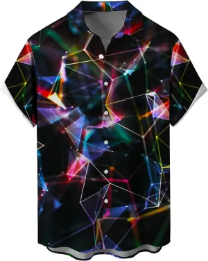 Mens Short Sleeve Button Down Shirts Casual Printed Button Up Shirts Hawaiian