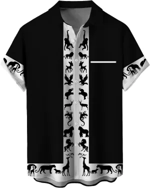 Mens Short Sleeve Button Down Shirts Casual Printed Button Up Shirts Hawaiian