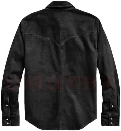 Men's Suede Leather Shirt Casual Style Real Suede Leather Jacket