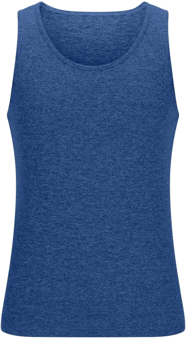 Men's Tank Tops Quick Dry T Shirts Sports Athletic Gym Bodybuilding Fitness Sleeveless Shirts for Beach Running Shirt
