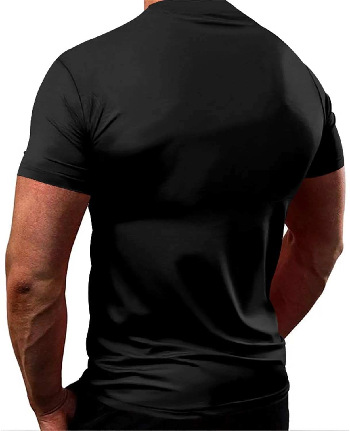 Mens Workout Gym Shirts Short Sleeve Undershirts Athletic Running Muscle Tees Quick Dry Sweatshirt Crewneck Pullover