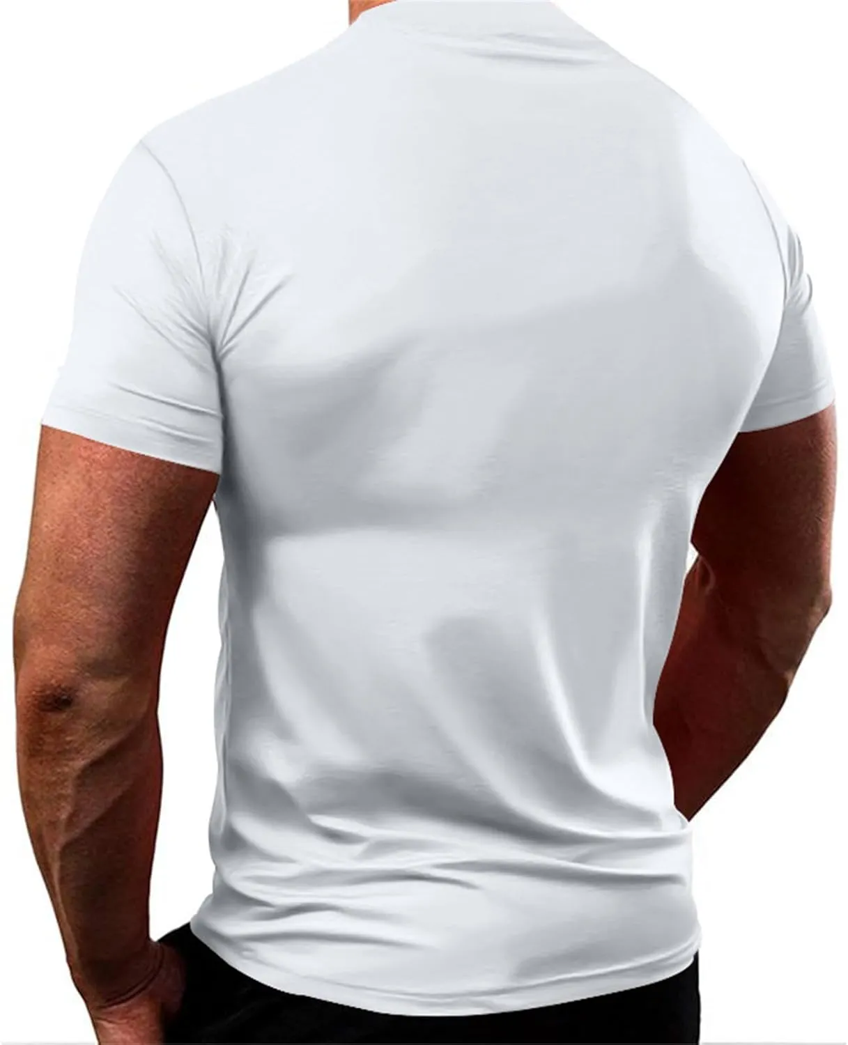 Mens Workout Gym Shirts Short Sleeve Undershirts Athletic Running Muscle Tees Quick Dry Sweatshirt Crewneck Pullover