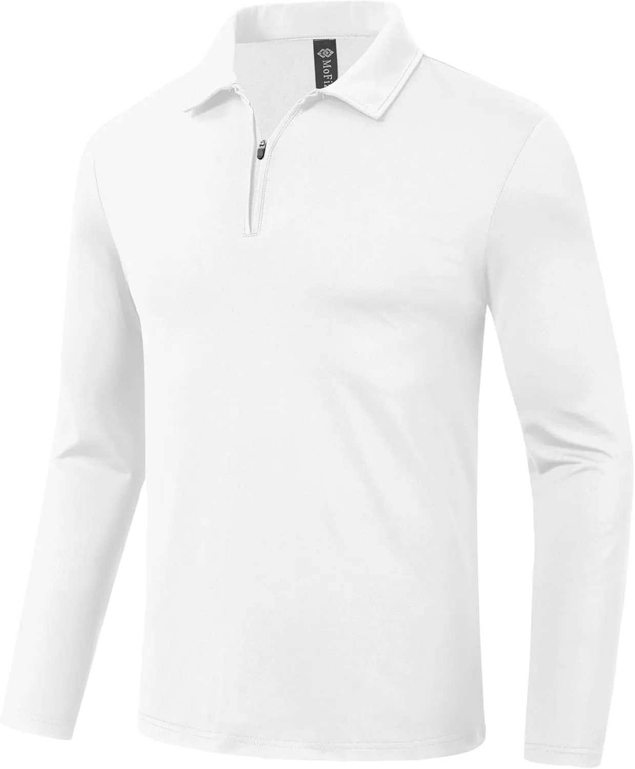 MoFiz Lightweight Men's Long Sleeve Polo Shirts Quarter Zipper Pullover Men's Polo Shirts