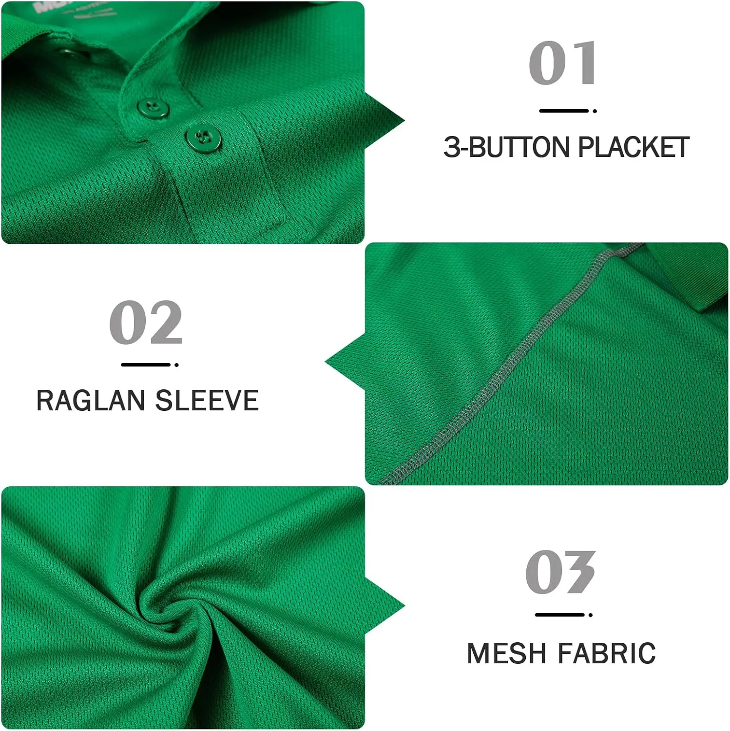MOHEEN Men's Golf Shirts Short Sleeve Moisture Wicking Polo T-Shirts Athletic Quick Dry Fit Performance Collared UPF 50 