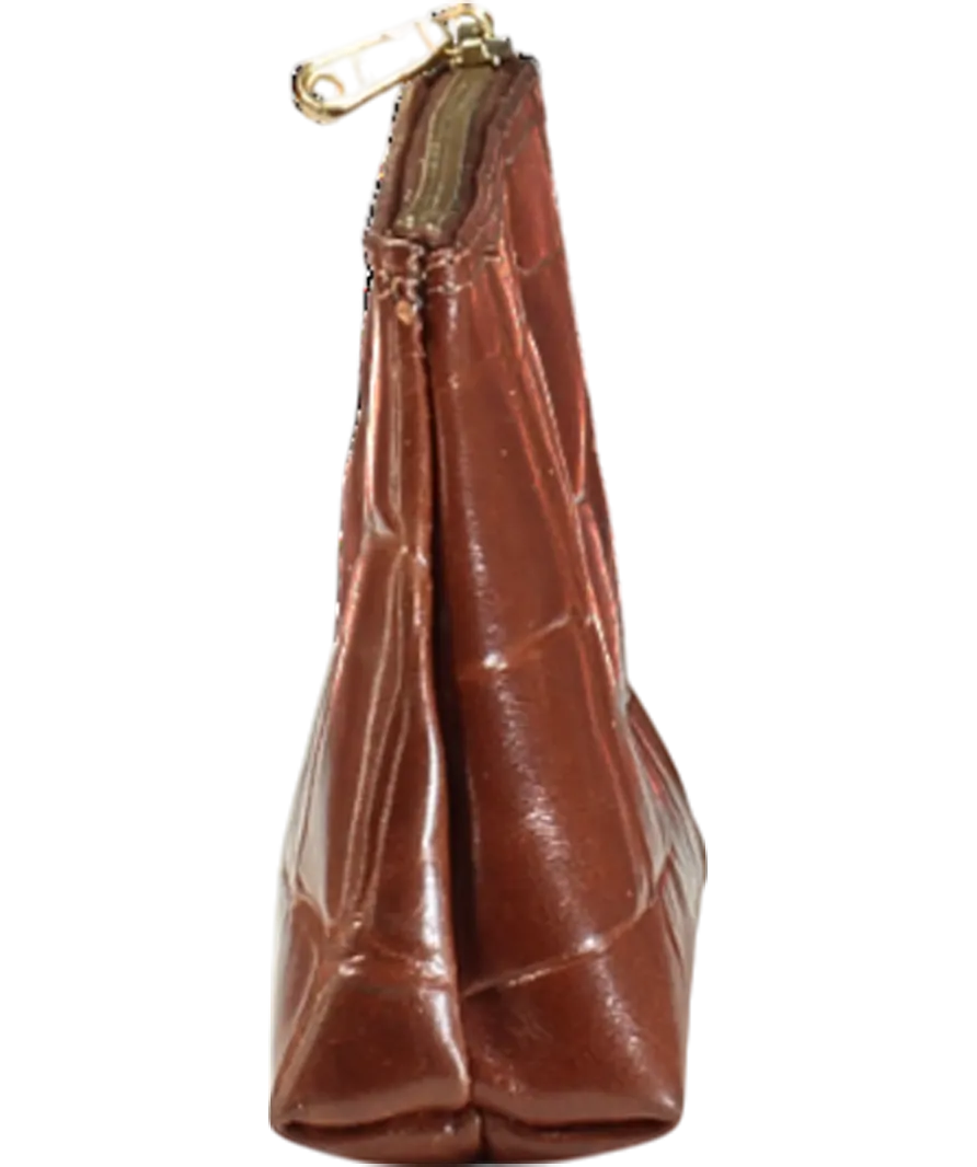 Mulberry Brown Croc Oak Leather Pouch One Size