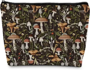 Mushroom Makeup Bag - Cottagecore Cosmetic Toiletry Bag, Gifts for Mushroom Lovers