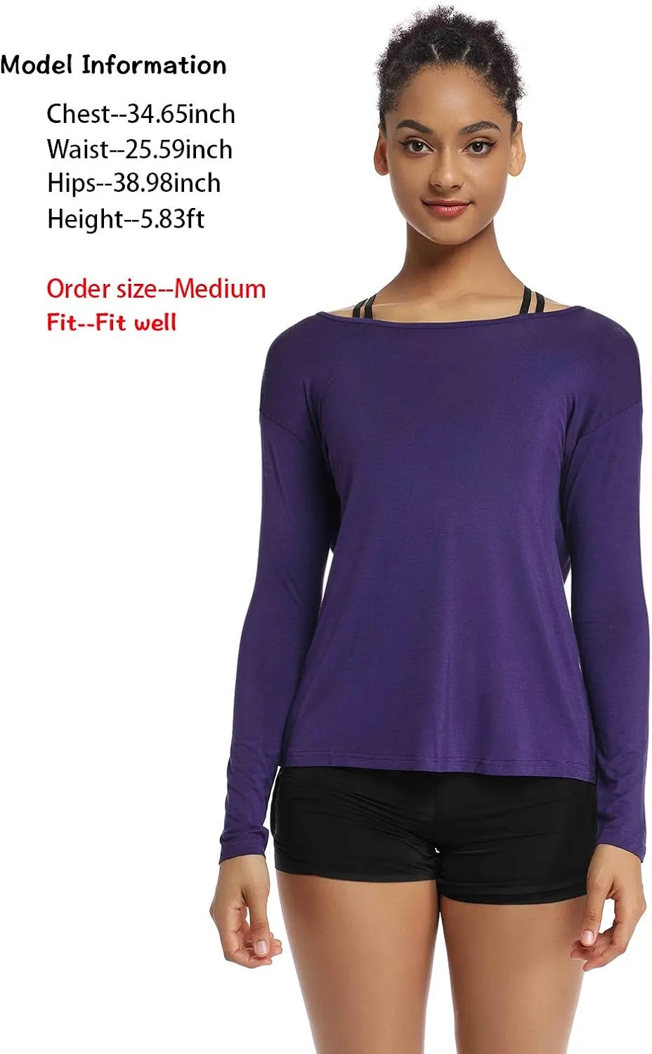 Muzniuer Women's Long Sleeve Workout Shirts Backless Yoga Shirts Cross Back Open Shirt