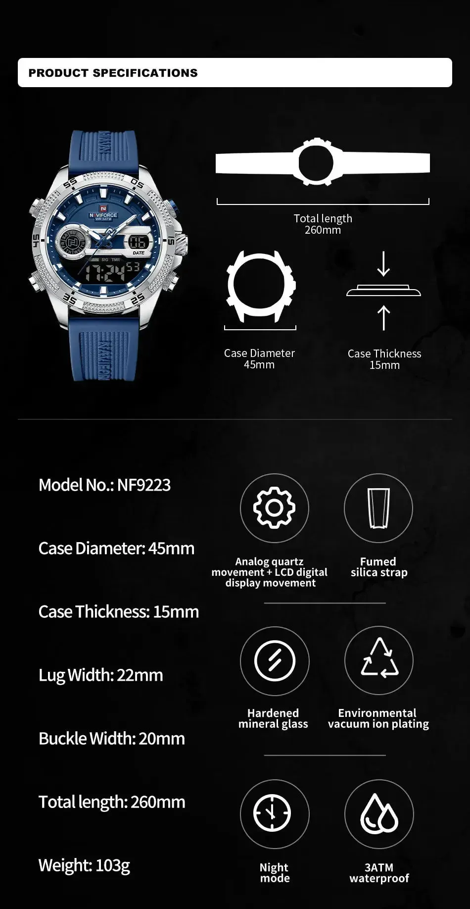 NAVIFORCE Military Sports Watch