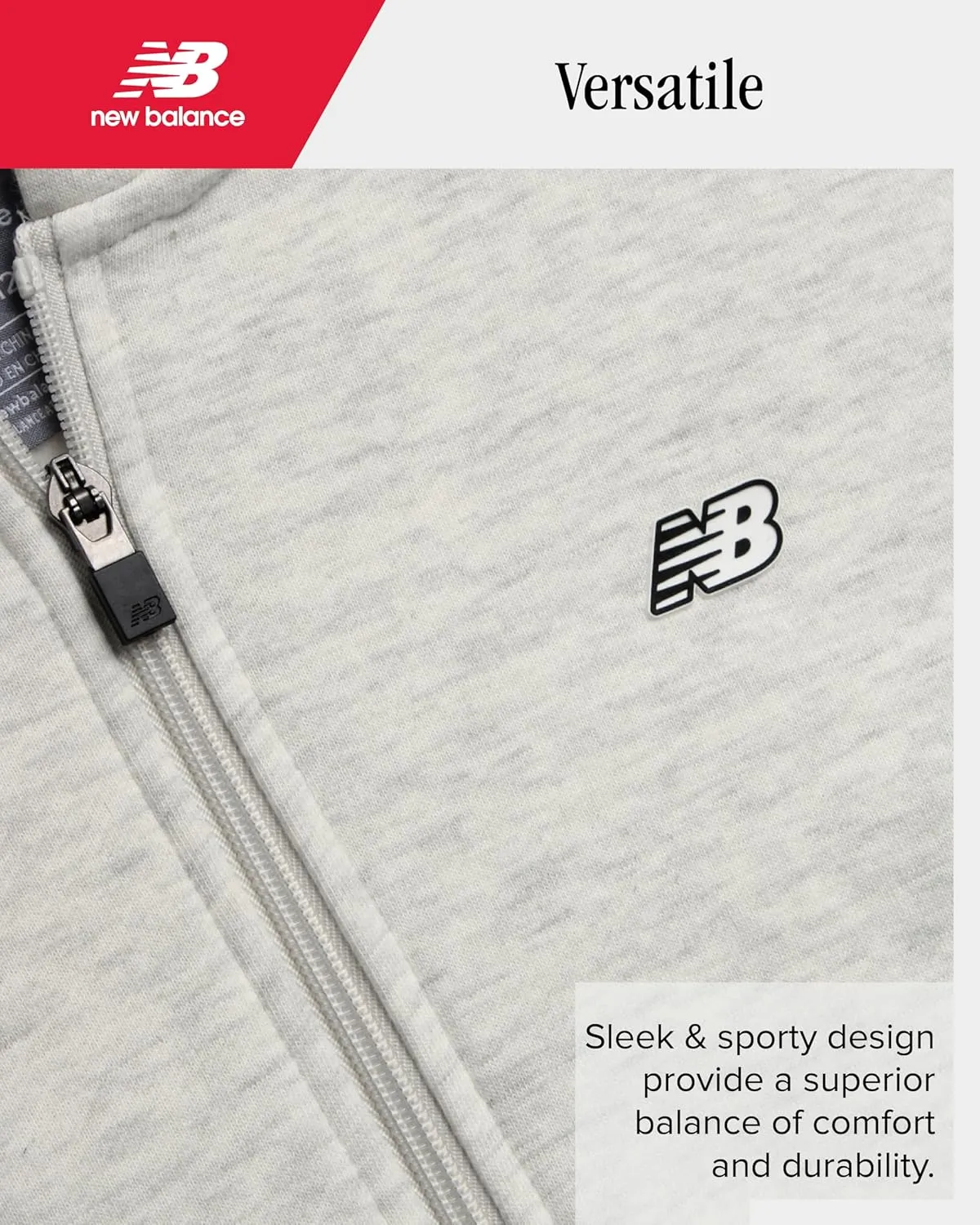 New Balance Boys' Active Sweatshirt - Zip-Up Fleece Hoodie - Performance Activewear for Boys (8-20)