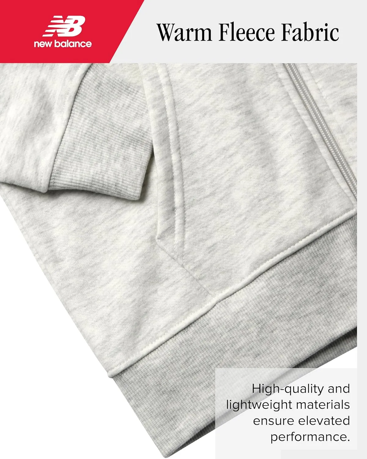 New Balance Boys' Active Sweatshirt - Zip-Up Fleece Hoodie - Performance Activewear for Boys (8-20)