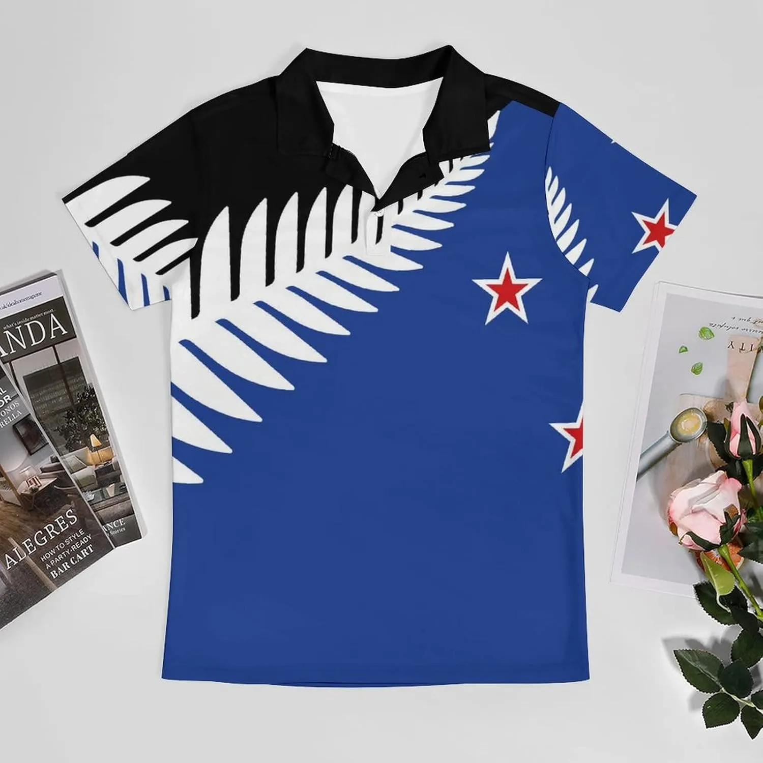 New Zealand New Flag Men's Polo-Shirt Regular-Fit Short Sleeve Sports Quick Dry Golf Tennis T-Shirt