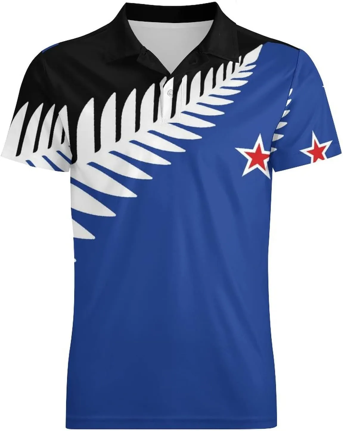 New Zealand New Flag Men's Polo-Shirt Regular-Fit Short Sleeve Sports Quick Dry Golf Tennis T-Shirt