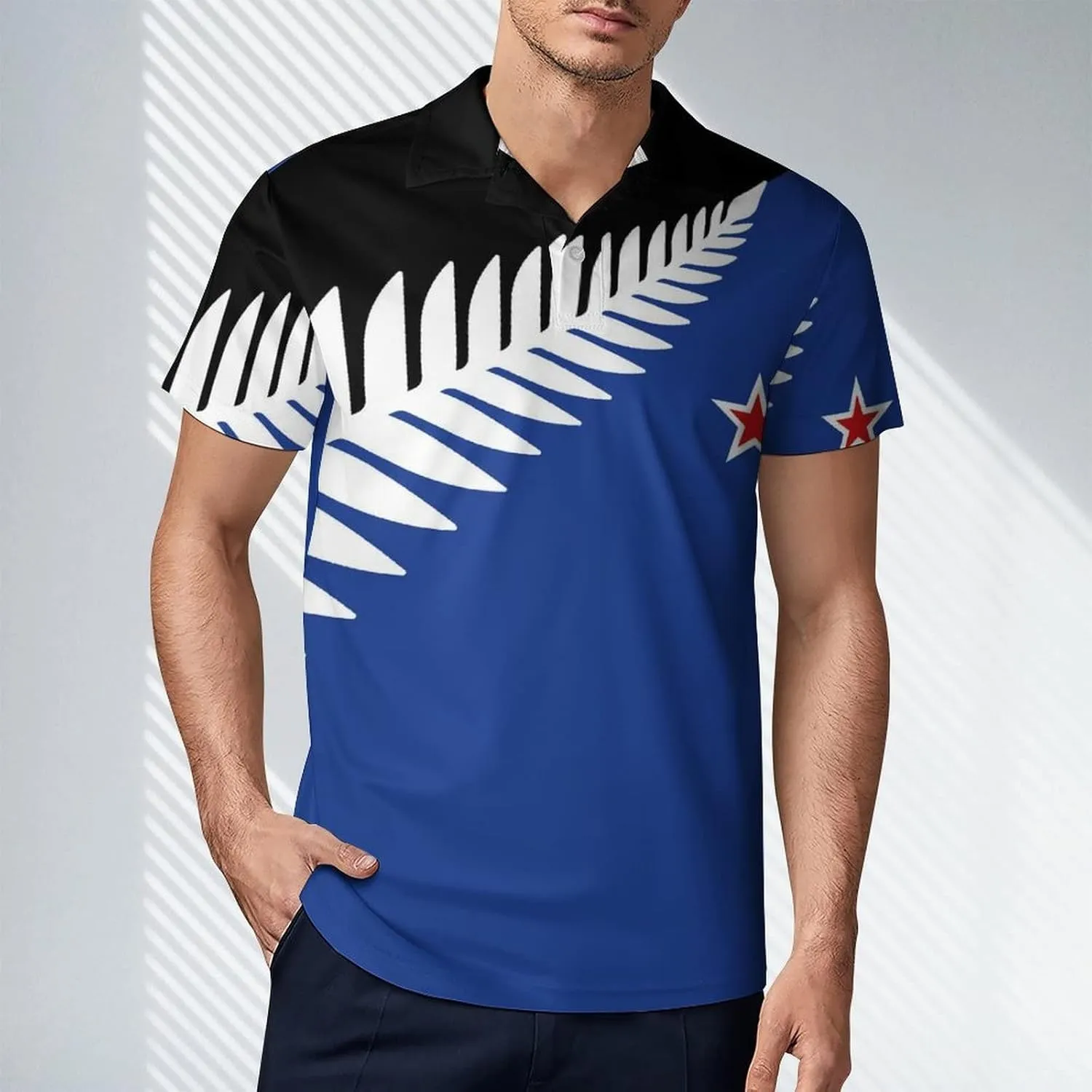 New Zealand New Flag Men's Polo-Shirt Regular-Fit Short Sleeve Sports Quick Dry Golf Tennis T-Shirt