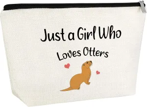 Otter Makeup Bag Otter Lover Gift Sea Otter Gifts for Women Animal Lover Cute Otter Animal Gift Inspiration Gifts for Friend Cosmetic Bag Birthday Christmas Gifts for Her Sister Cosmetic Travel Pouch
