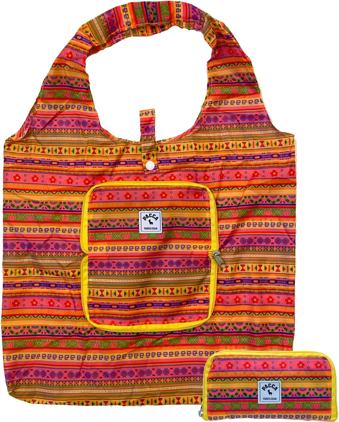 Pacca Packable Travel Tote for Women | Small Foldable, Reusable Shoulder Bag for Beach, Grocery, Shopping, Cruise, Resort