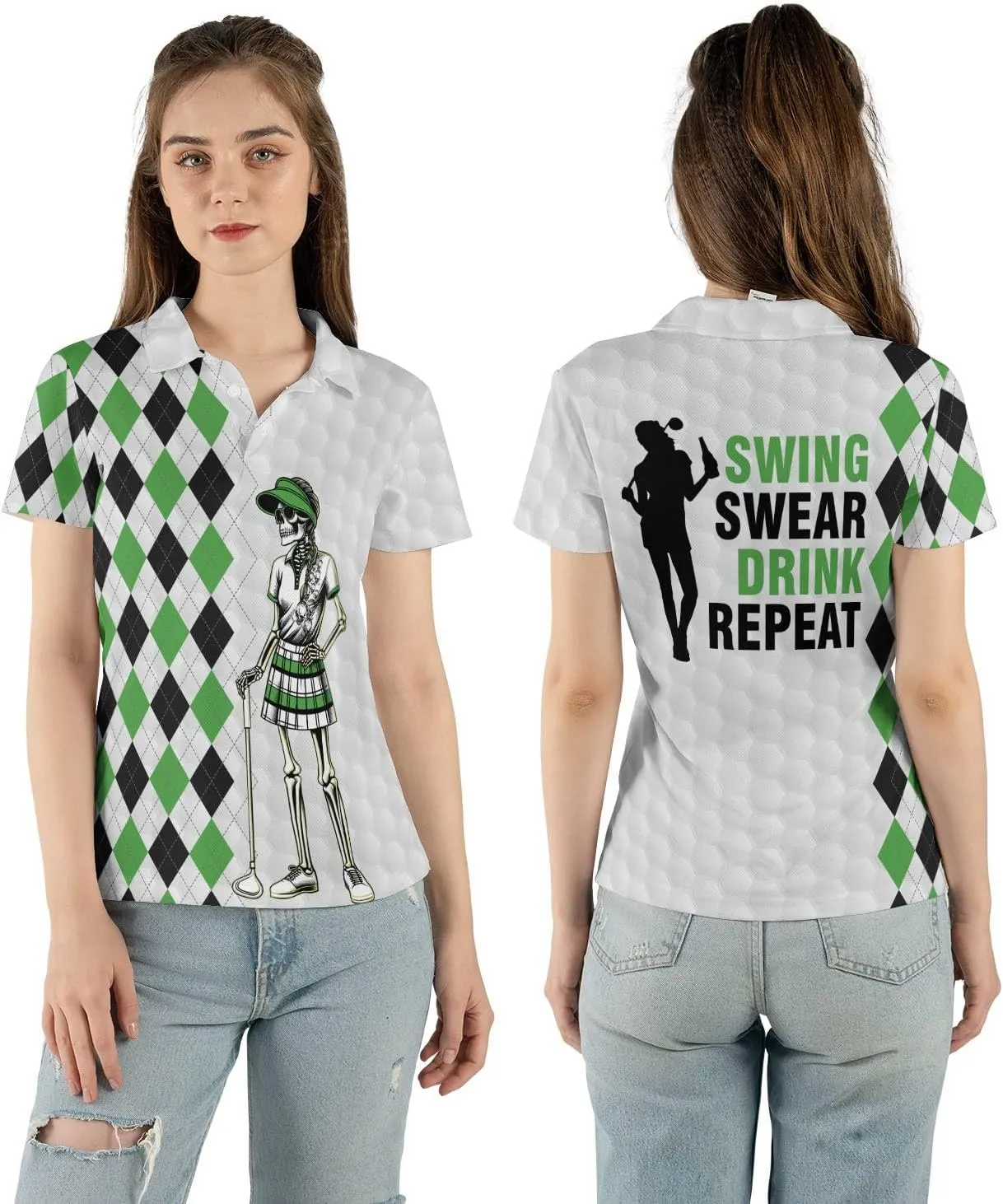 Personalized Bowling Polo Shirts for Women, Funny How I Roll Bowling Short Sleeve Polo Shirts for Girls
